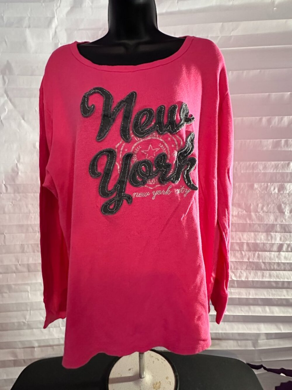 Old Navy Women's Pink Waffle Knit Thermal Top XXL